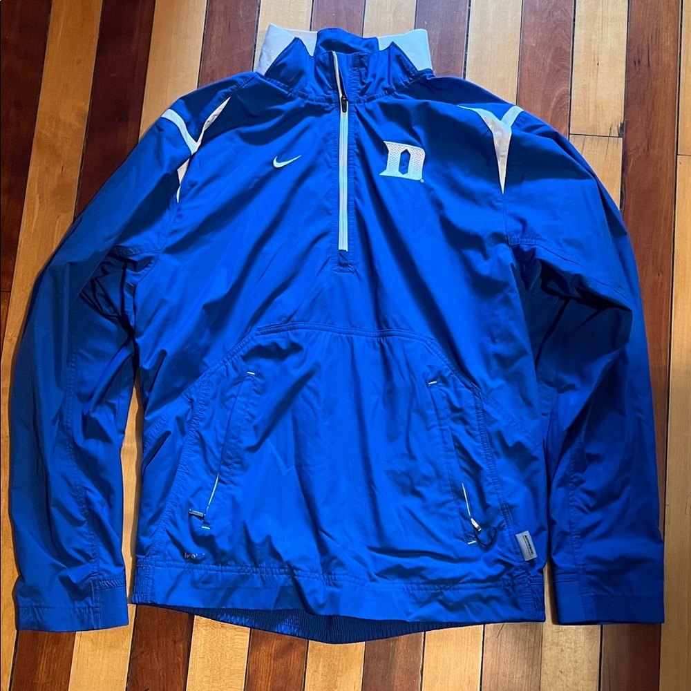 Nike Team Duke University Small Quarter Zip Jacket Blue White Authentic